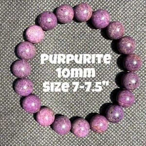 Authentic Purpurite 10mm Beaded Stretchy Bracelet by‎ Bombshell Beads